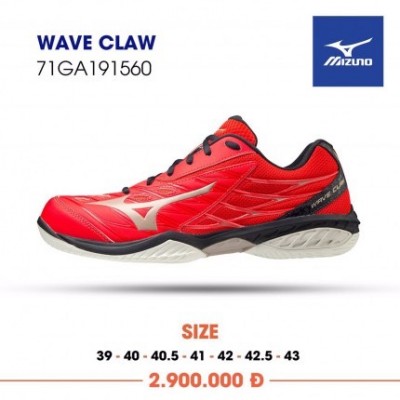 Giày cầu lông Mizuno Wave Claw đỏ trắng